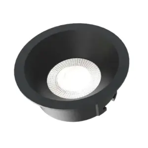 Spot fixe Rond affleurant conique Noir pour ampoule LED GU10 - 013623RN